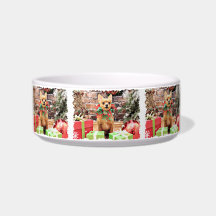 Christmas - Yorkie X - Bentley Cat Food Bowl