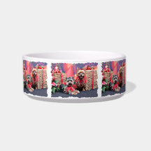 Christmas - Yorkshire Terrier - Chloe and Rocky Cat Food Bowl