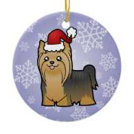 Christmas Yorkshire Terrier Christmas Ornaments