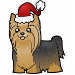Christmas Yorkshire Terrier (long hair with bow) Photo Cut Out