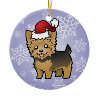 Christmas Yorkshire Terrier (short hair no bow) Christmas Tree Ornaments