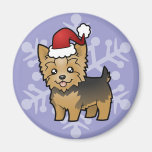 Christmas Yorkshire Terrier (short hair with bow) Refrigerator Magnets