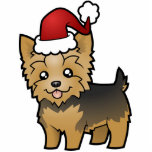 Christmas Yorkshire Terrier (short hair with bow) Acrylic Cut Outs