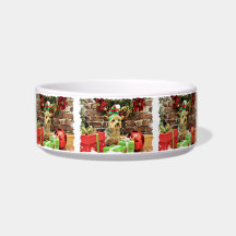 Christmas - Yorkshire Terrier - Vinnie Pet Food Bowl