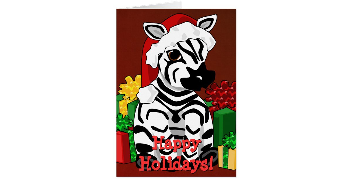 Christmas Zebra Card Zazzle