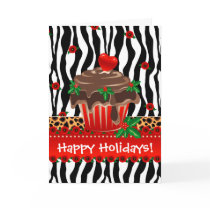 Christmas Zebra Cupcake Leopard Heart Cards