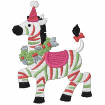 Christmas Zebra embroidered shirts