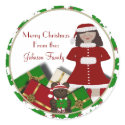 ChristmasGirl and presents Christmas Labels stickers