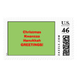ChristmasKwanzaaHanukkahGREETINGS! Stamps