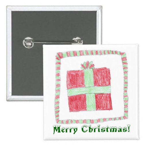 ChristmasPresent, Merry Christmas! Pinback Buttons