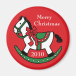 christmasRockingHorse, Merry, Christmas, 2010 Refrigerator Magnets