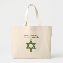 CHRISTMUKKAH TREE TOTE BAGS
