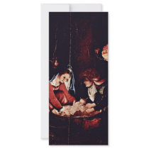 Christ'S Birth, Birth Of Jesus. Painting By Lorenz Rack Cards