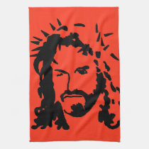 Christs Face kitchen towels