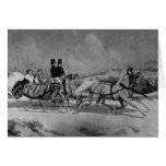 Chritmas sleigh ride in tthe winter time card