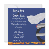 Chrome and Lace Biker Wedding Invitation