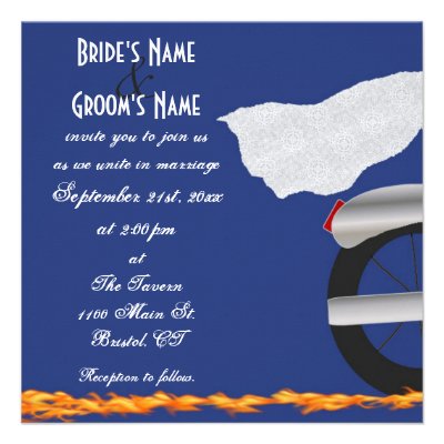 Chrome and Lace Biker Wedding Invitation