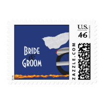 Chrome and Lace Biker Wedding Postage