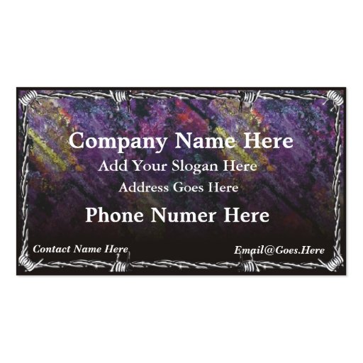 Chrome Barb Wire Business Card (front side)