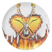 Chrome Black Widow 4 Design Dinner Plate
