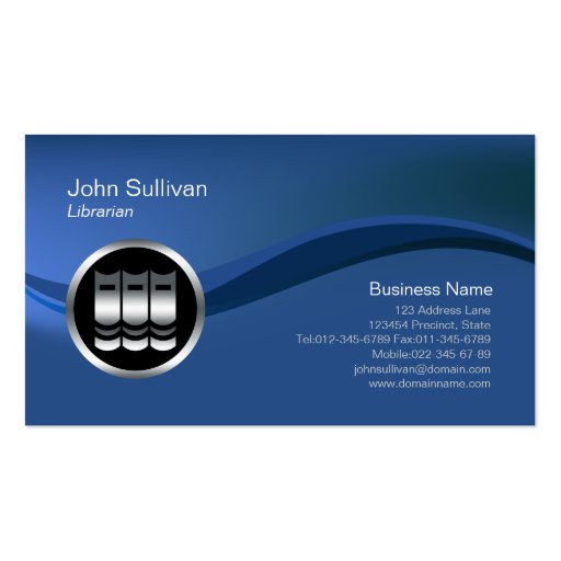 Chrome Books Icon Librarian Business Card (front side)