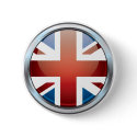 Chrome Britain flag button by artselectory Chrome Britain flag button