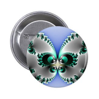 Chrome Butterfly 2 Inch Round Button