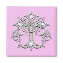 CHROME CROSS AND ROSES magnets by magneticfields CHROME CROSS AND ROSES magnets