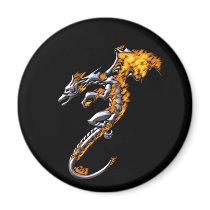 Chrome Dragon with Flames magnets by Dragon_Keeper Chrome Dragon with Flames magnets