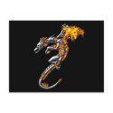 Chrome Dragon with Flames postcards