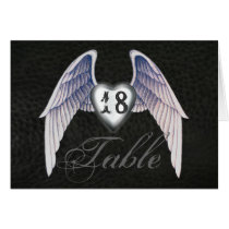Chrome & Faux Leather Heart Table Number Card