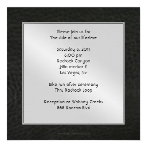 Chrome & Faux Leather Winged Heart Invitation