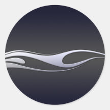 Chrome Flames Round Sticker