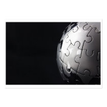 Chrome globe with black background business cards
