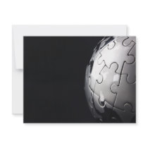 Chrome globe with black background personalized announcements