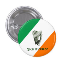 Chrome Green Harp Green Orange Diagonals Pin Pinback Button