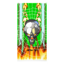 Chrome human skull design 3 with fire and web personalized photo card