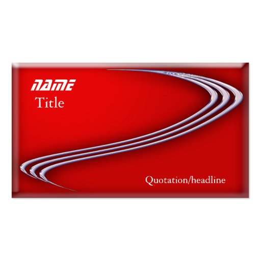 Chrome on Red Business Card Templates (front side)