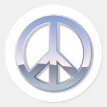 Chrome Peace Sign Sticker