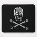 Chrome Pirate Skull And Crossbones mousepads