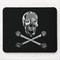 Chrome Pirate Skull And Crossbones mousepads