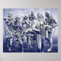 Chrome Plated Music Print
