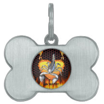 Chrome scorpion design 1 with fire pet tag