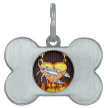 Chrome scorpion design 1 with fire pet tag