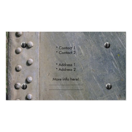 Chrome Silver Grey Metal Company Image Business Cards (back side)