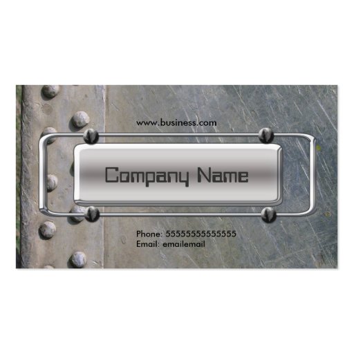 Chrome Silver Grey Metal Company Image Business Cards (front side)
