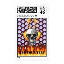 Chrome Skull and candy apple red honeycomb Stamps