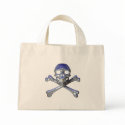 Chrome skull and crossbones bags