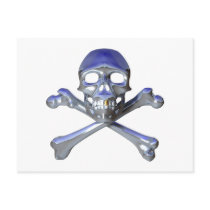 Chrome skull and crossbones postcards by Demetrius3d Chrome skull and crossbones postcards
