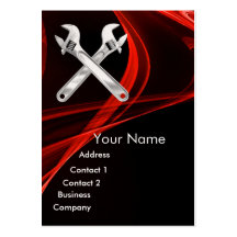 CHROME SKULL AND WRENCHES METAL MECHANICS BUSINESS CARD